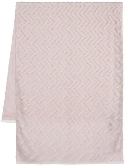 Emporio Armani Zig Zag Motif Stole In Pink