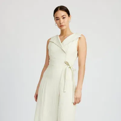 En Saison Areli Denim Midi Dress In Ivory