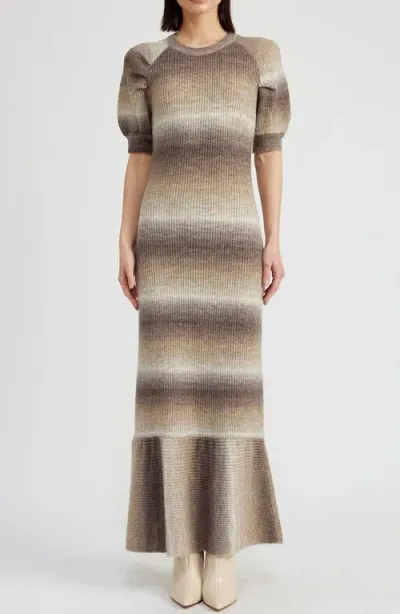 En Saison Greer Sweater Maxi Dress Brown Ombre In Multicolor