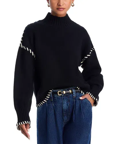 En Saison Merrill Whip Stitch Sweater In Black