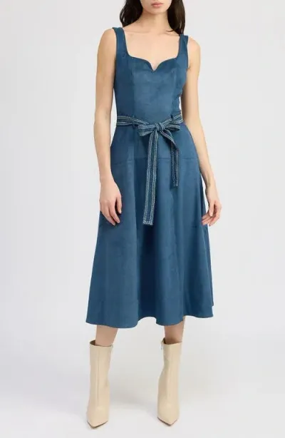 En Saison Robin A-line Midi Dress In Midnight Teal