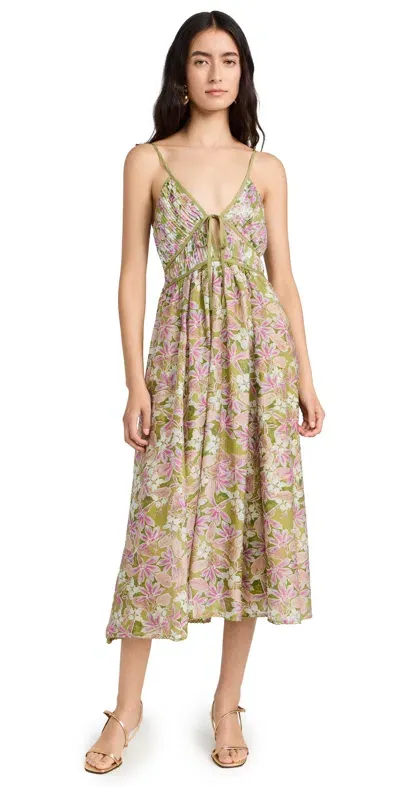 En Saison Sedna Midi Dress Olive Pink