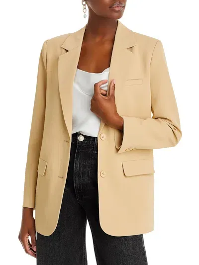 Endless Rose Buttery Womens Collar Polyester Two-button Blazer In Beige