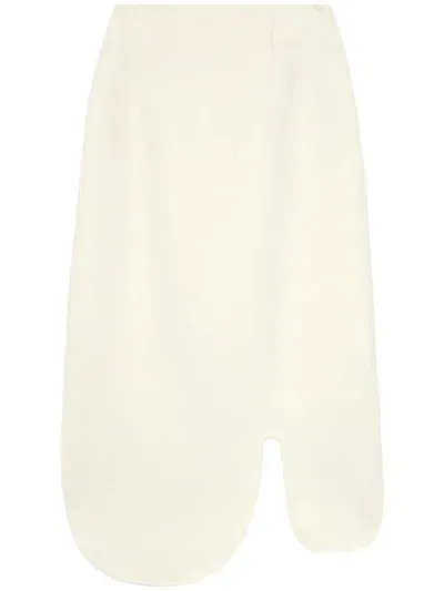 Enföld Asymmetric Midi-skirt In White