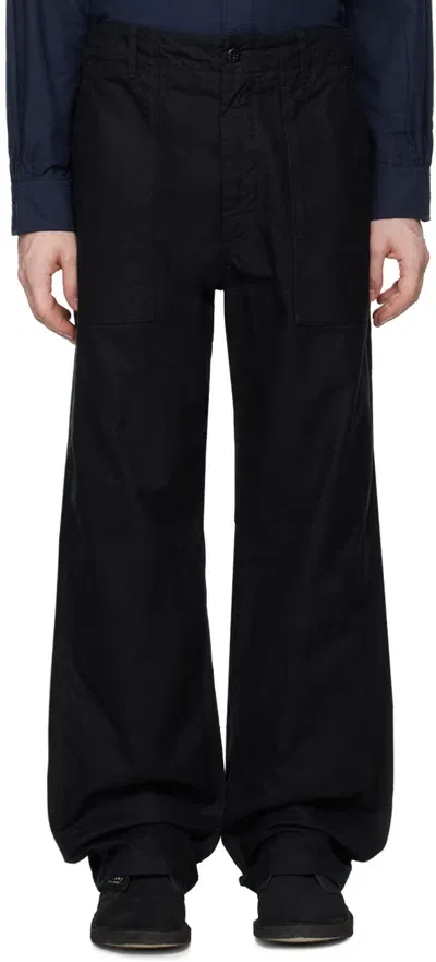 Engineered Garments Black Fatigue Trousers In Bz007 A - Black Cott