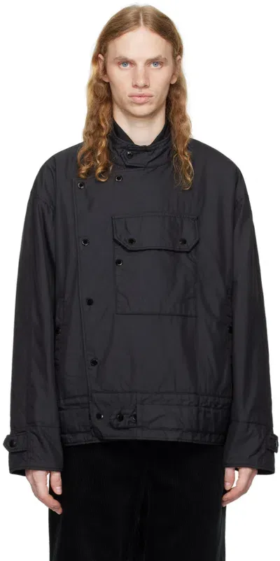 Engineered Garments Black Moto Jacket In Bs003 A - Black Nyco