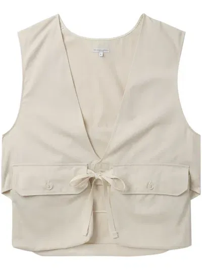 Engineered Garments V-neck Cotton Vest In Neutrals