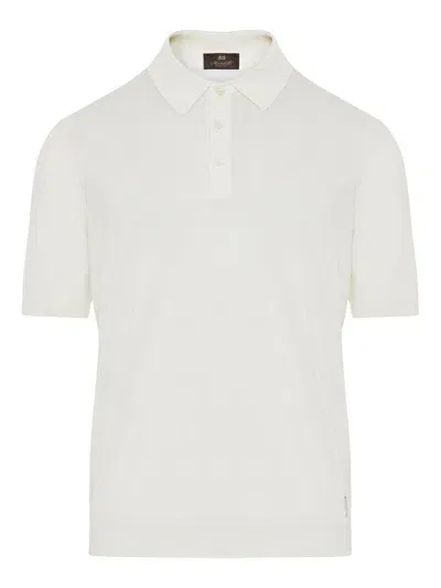 Enrico Mandelli Logo Plaque Knitted Polo Shirt In White