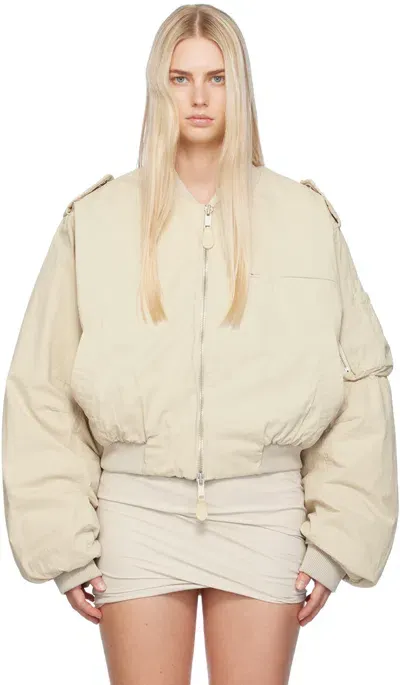 Entire Studios Beige A-4 Bomber Jacket In Neutrals