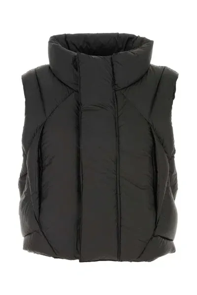 Entire Studios Black Polyester Sleeveless Down Jacket In Pupil