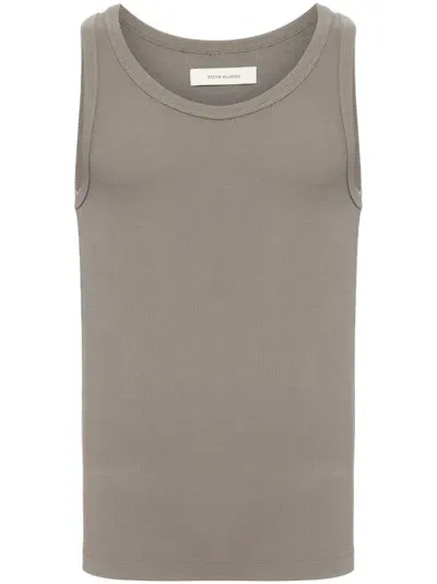 Entire Studios Cropped Tank Top In Grey