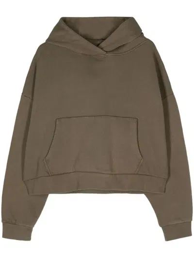 Entire Studios Drop-shoulder Organic Cotton Hoodie In Green