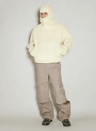 Entire Studios Fluffy Fleece Hooded Sweatshirt In Beige