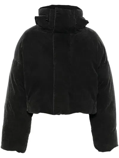 Entire Studios Hooded Down Jacket In Ir - Iron