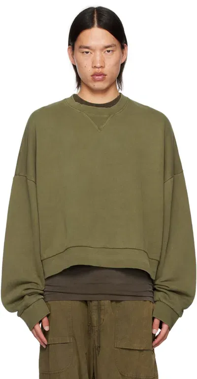 Entire Studios Khaki Box Sweatshirt In Green