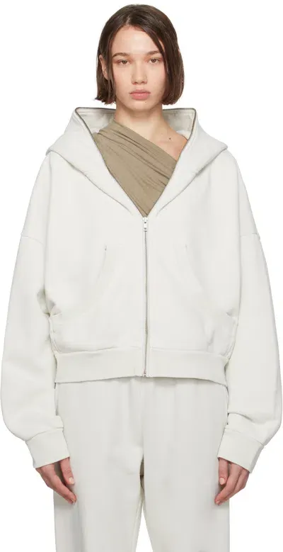 Entire Studios Off-white Eternal Zip Hoodie In Rice