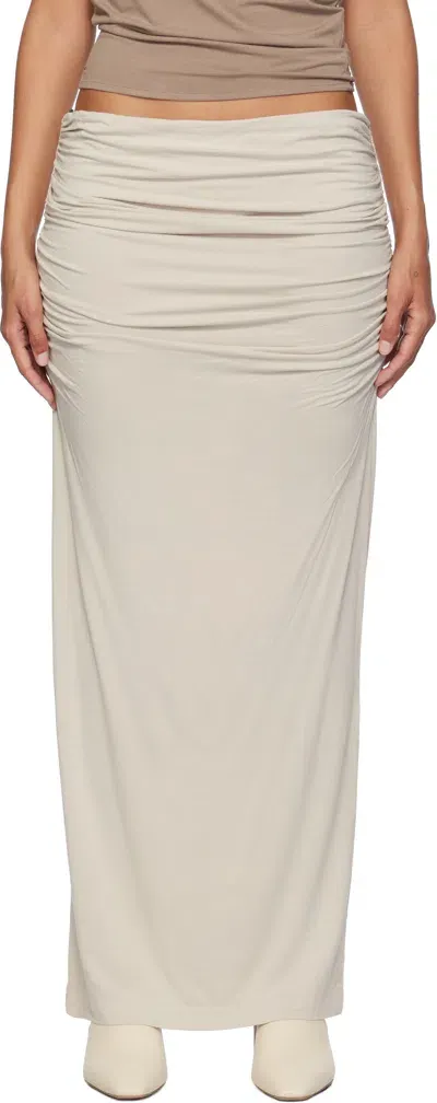 Entire Studios Off-white Surge Midi Skirt In Stone