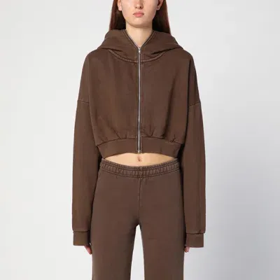 Entire Studios Organic Cotton Brown Cropped Sweatshirt