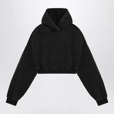 Entire Studios Organic Cotton Washed Black Cropped Sweatshirt