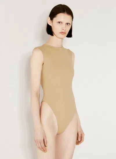 Entire Studios Sleeveless Bodysuit In Beige