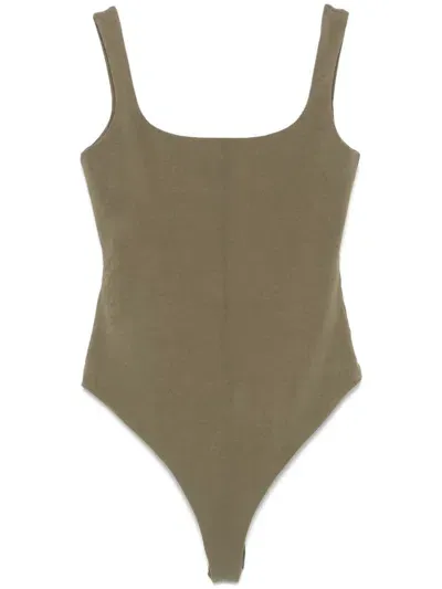 Entire Studios Square-neck Bodysuit In Green