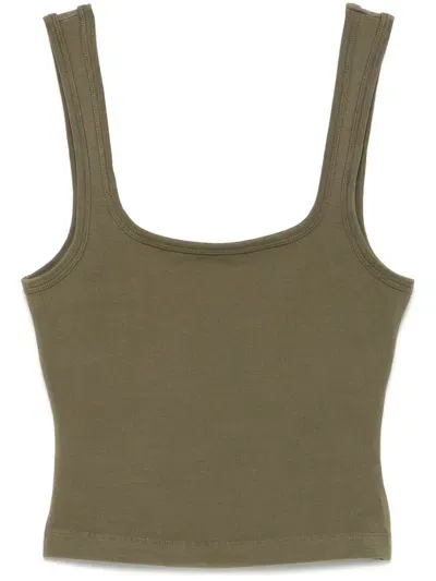 Entire Studios Square Neck Tank Top In Green