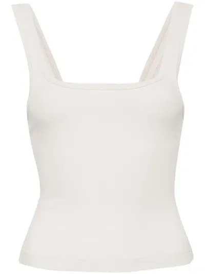 Entire Studios Womens Rice Square-neck Stretch Organic-cotton Tank Top In White