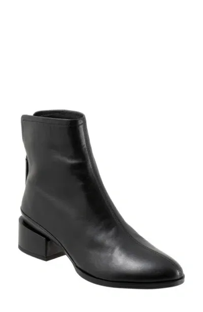 Eos Footwear Cast Leather Bootie In Black