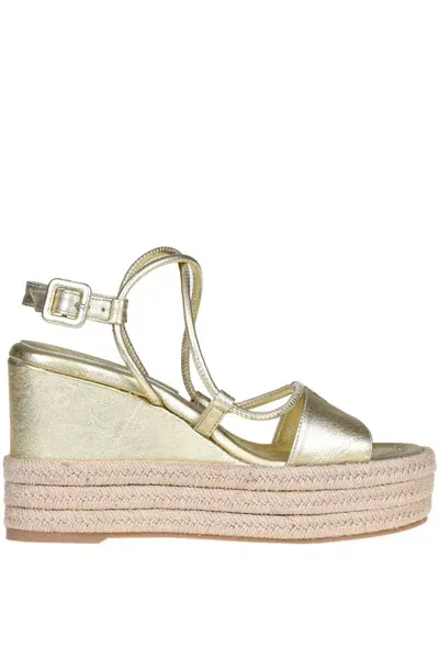 Eqüitare Potenza Wedge Espadrillas In Gold