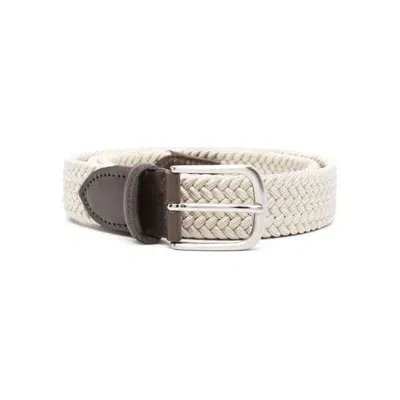 Eraldo Leather-trim Interwoven Belt In Neutrals