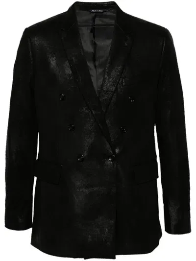 Eraldo Faux-leather Blazer In Black