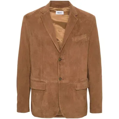 Eraldo Suede Single-breasted Blazer In Brown