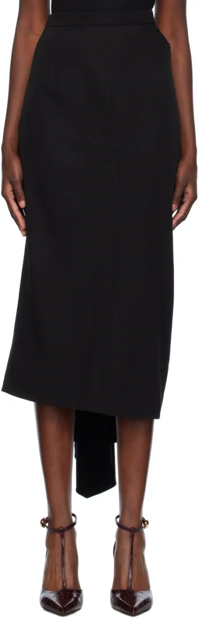 Erdem Black Draped Midi Skirt