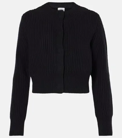 Erdem Cropped Wool And Cashmere Cardigan In Black