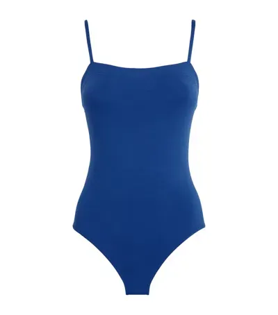 Eres Square-neck Aquarelle Swimsuit In Blue