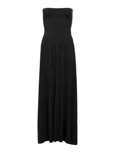 Eres Oda Strapless Stretch-jersey Maxi Dress In Noir