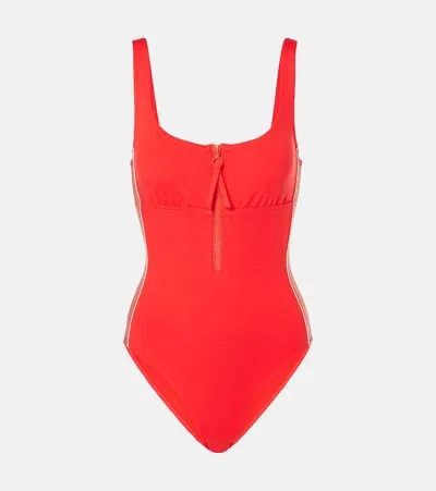 Eres Tribune Square-neck Swimsuit In Red