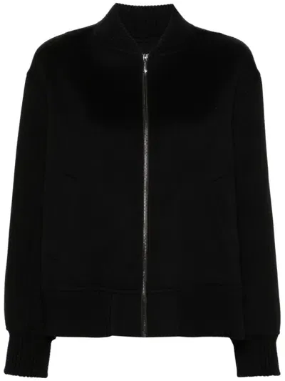 Eric Bompard Brushed-finish Bomber Jacket In Black