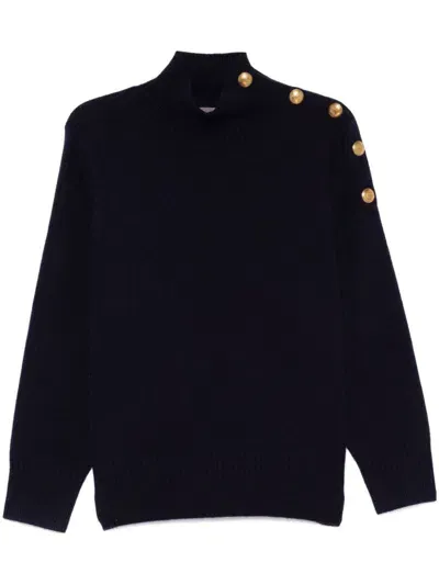 Eric Bompard Button-detail Sweater In Blue