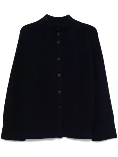 Eric Bompard Buttoned High-neck Cardigan In Blue