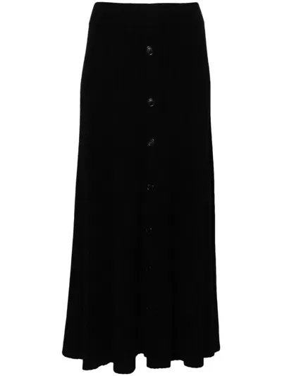 Eric Bompard Buttoned Maxi Skirt In Schwarz