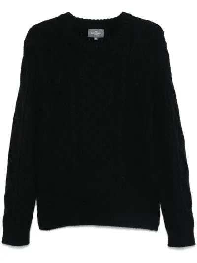 Eric Bompard Cable-knit Round-neck Sweater In Black