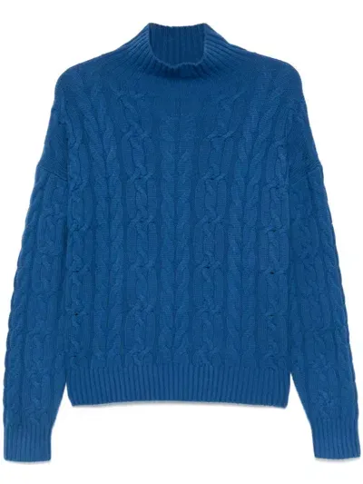 Eric Bompard Pullover Mit Zopfmuster In Blau