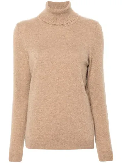 Eric Bompard Classic Turtleneck Sweater In 褐色