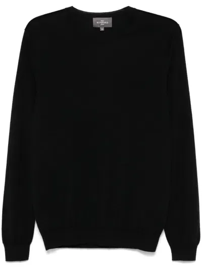 Eric Bompard Extrafine Round Neck Sweater In Black