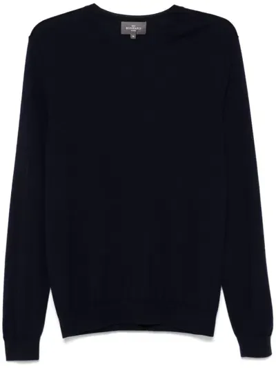 Eric Bompard Extrafine Round Neck Sweater In Blue