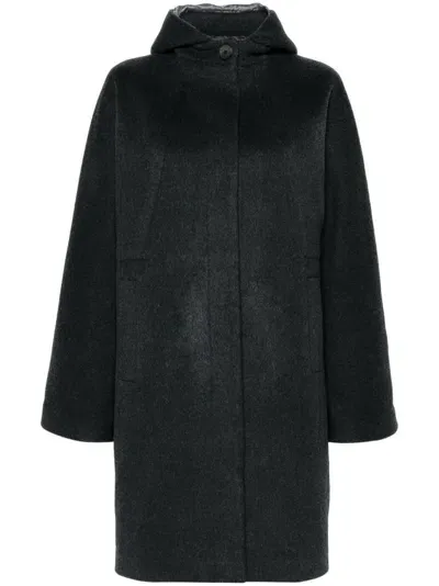 Eric Bompard Hooded Coat In Grey