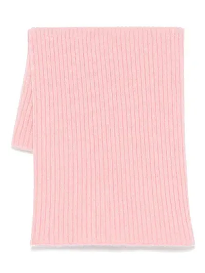 Eric Bompard Ribbed Scarf In Pink