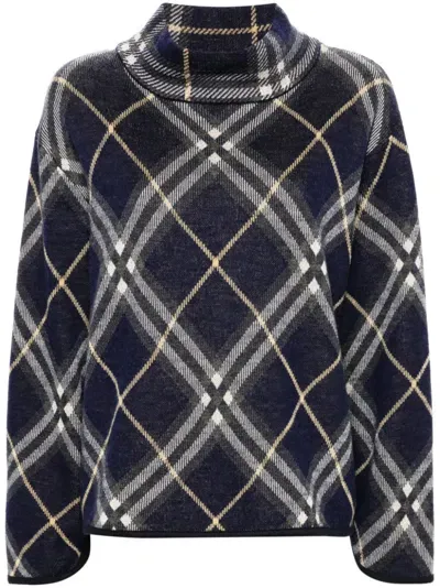 Eric Bompard Tartan Jumper In Blue