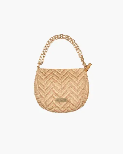 Eric Javits Chain Pouch Raffia In Peanut